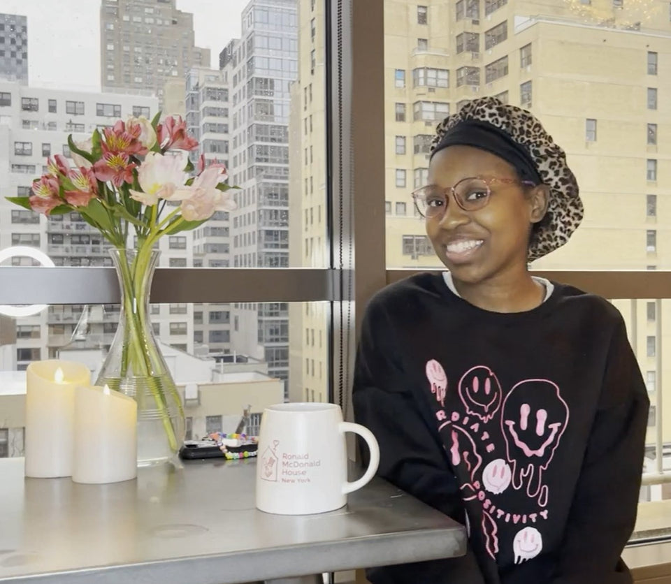 Sommah sits in the Wellness Center on the 11th floor of Ronald McDonald House New York