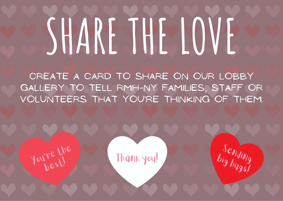 Share the Love Wall and Initiative Flyer wtih red and while hea=rts