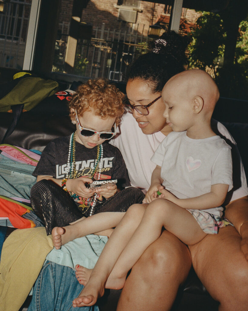 Ruby and Be a with Mom reading