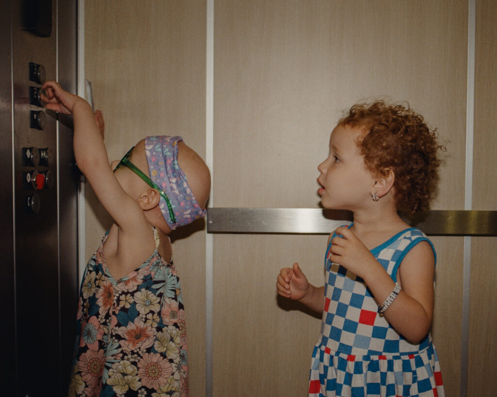 Ruby and Bea in the hallways at the House
