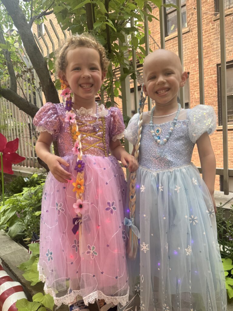 Ruby and Beatrix in beautiful dresses