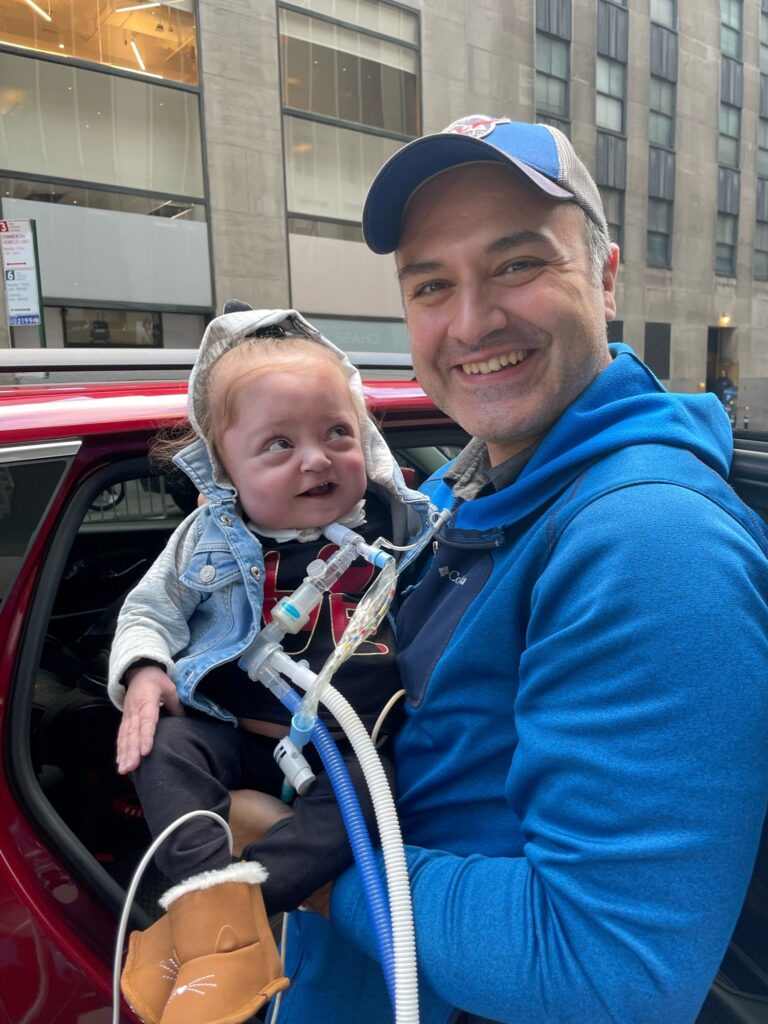 Sofia as a baby with dad
