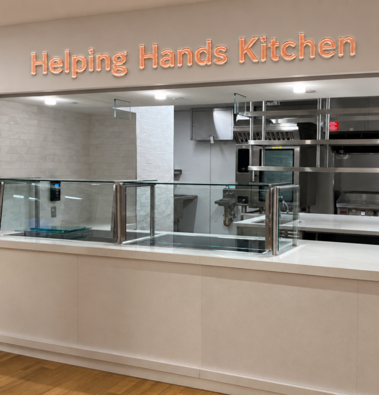 A chef's kitchen for the families meals at RMH-NY